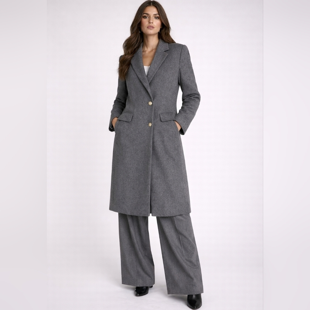 J.Crew Collection Wool And Cashmere Blend Gray Classic Coat Size 2